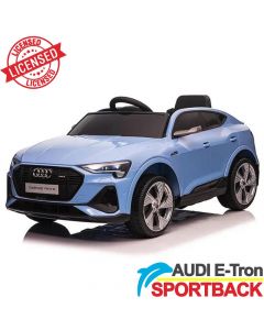 Audi E-Tron Sportback - Licencirani auto na akumulator - Meke gume + kožno sedište - Plavi