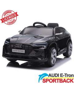Audi E-Tron Sportback - Licencirani auto na akumulator - Meke gume + kožno sedište - Crni