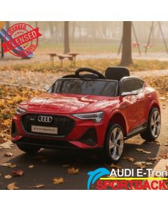 Audi E-Tron Sportback - Licencirani auto na akumulator - Meke gume + kožno sedište - Crveni