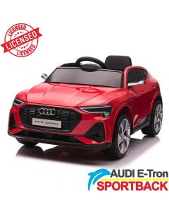 Audi E-Tron Sportback - Licencirani auto na akumulator - Meke gume + kožno sedište - Crveni
