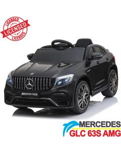 Mercedes GLC 63S AMG Coupe - Licencirani auto na akumulator - Meke gume + kožno sedište - Crni
